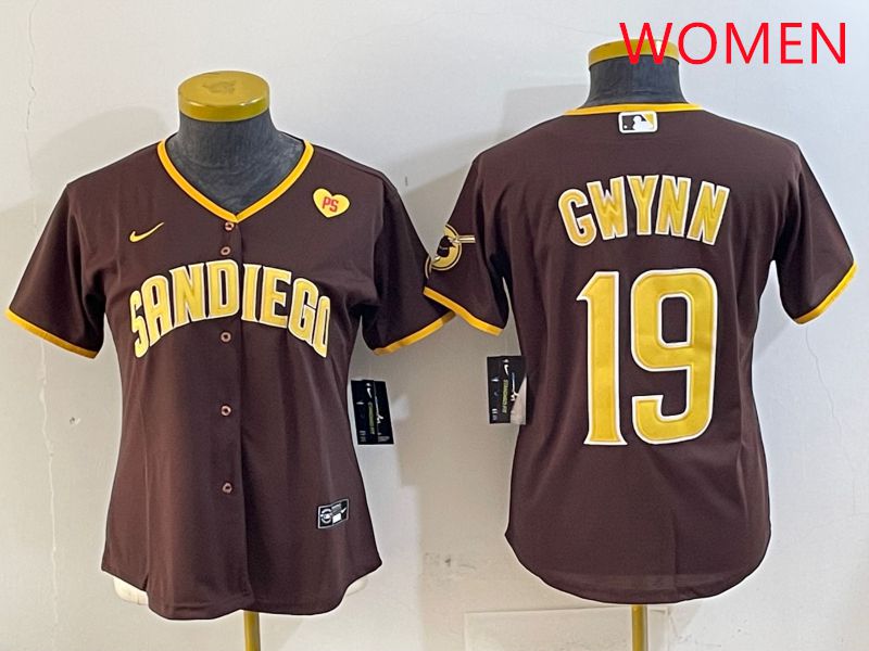 Women San Diego Padres #19 Gwynn Brown Game 2025 Nike MLB Jersey style 1